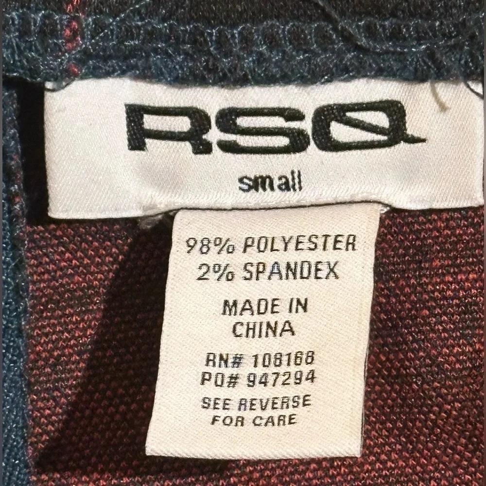 RSQ black,blue,red midi plaid skirt size S.